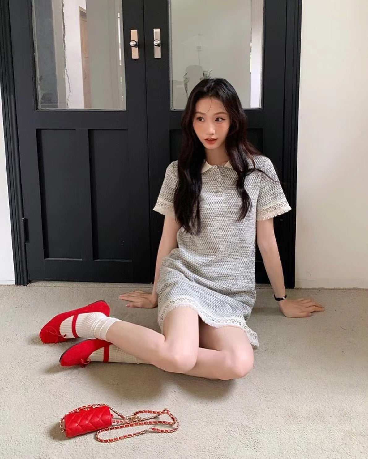 レーストリムポロワンピース