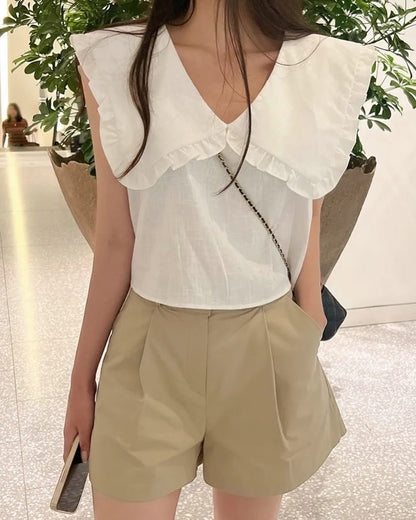 Peter Pan Collar Sleeveless Top