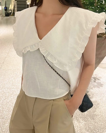 Peter Pan Collar Sleeveless Top