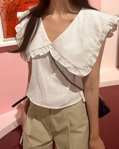 Peter Pan Collar Sleeveless Top