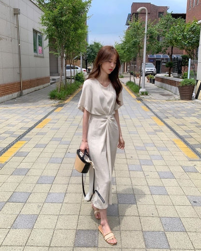 Round Neck Knotted Dress