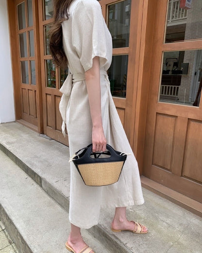 Round Neck Knotted Dress