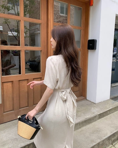 Round Neck Knotted Dress