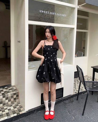 リボンストラップバブルドレス