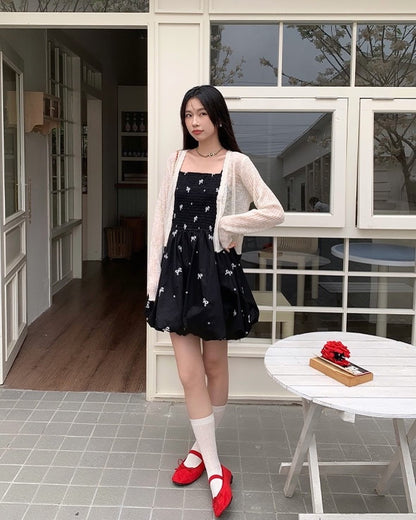 リボンストラップバブルドレス