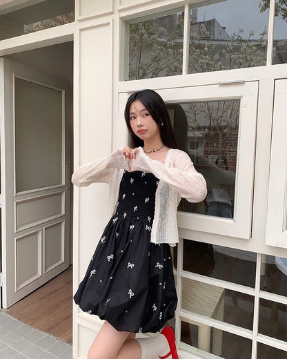 リボンストラップバブルドレス