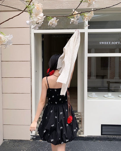 リボンストラップバブルドレス