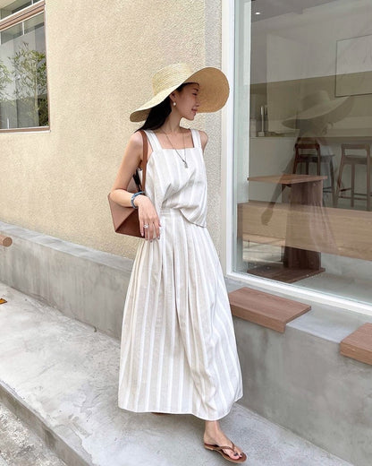 Striped Tank Top + Skirt Set