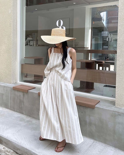 Striped Tank Top + Skirt Set