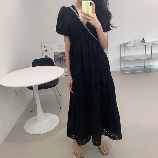 ディープVバックル付きワンピース