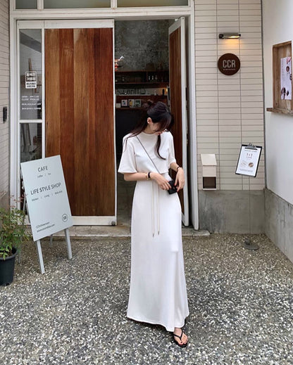 Short Sleeve T-Shirt + Lace-Up Skirt Set