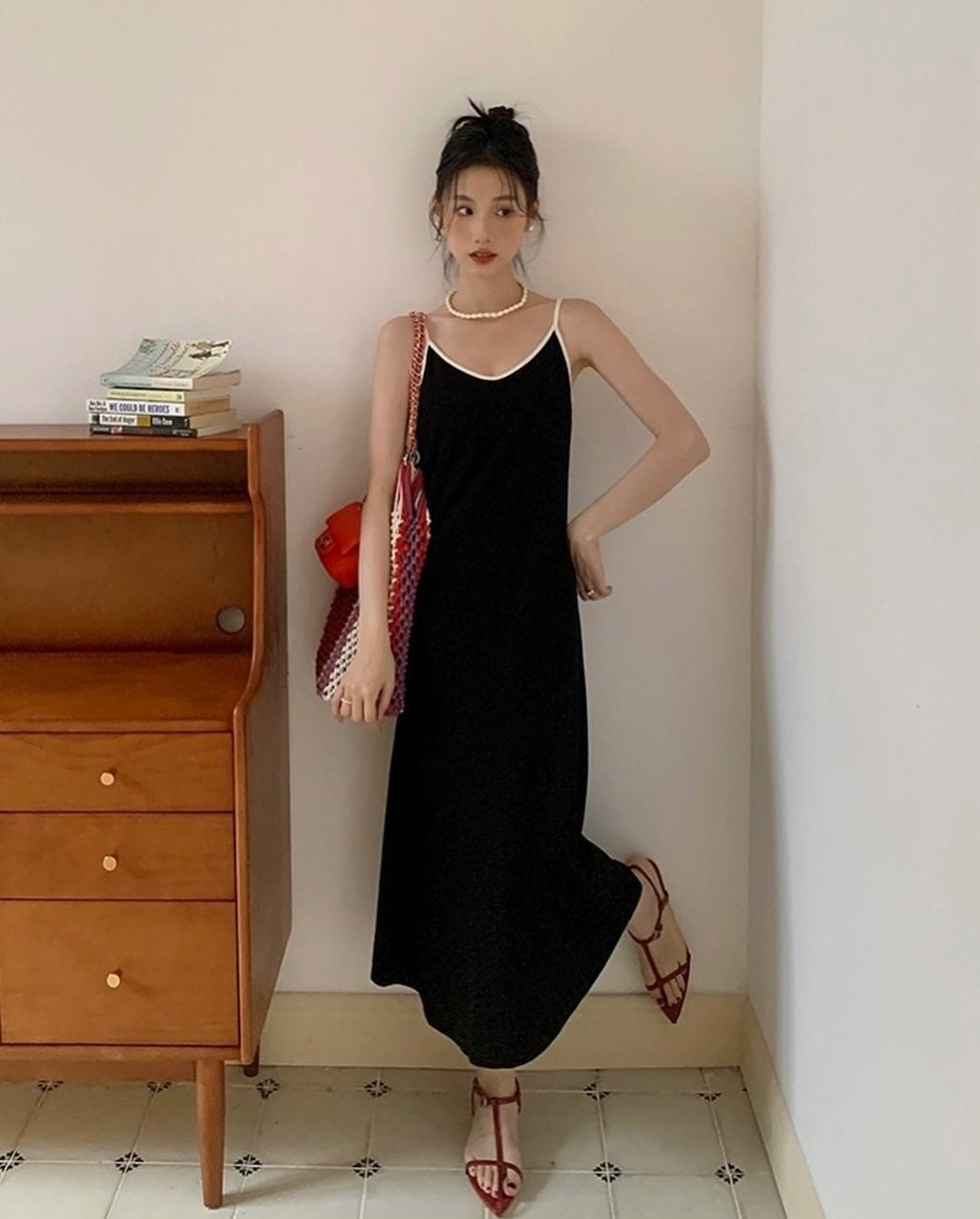 Black and White Color Block Dress