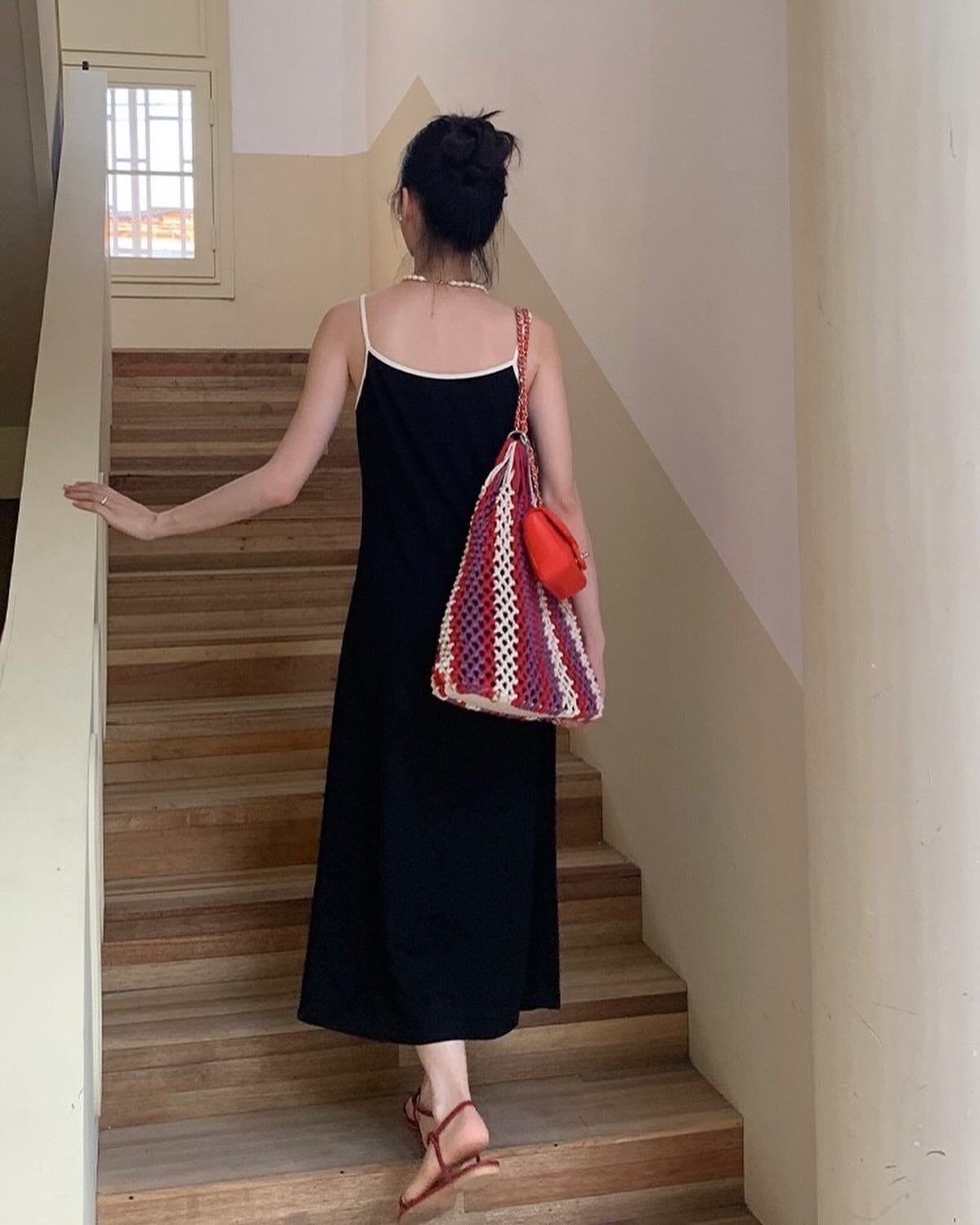 Black and White Color Block Dress