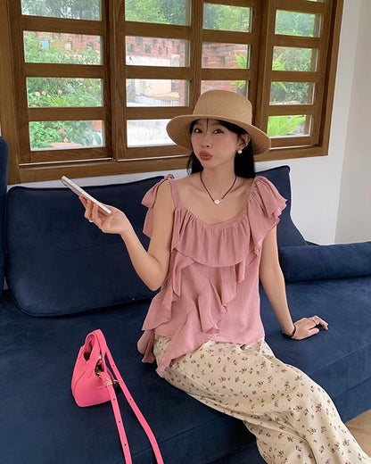 Irregular Ruffle Blouse