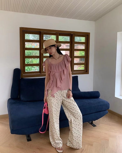 Irregular Ruffle Blouse