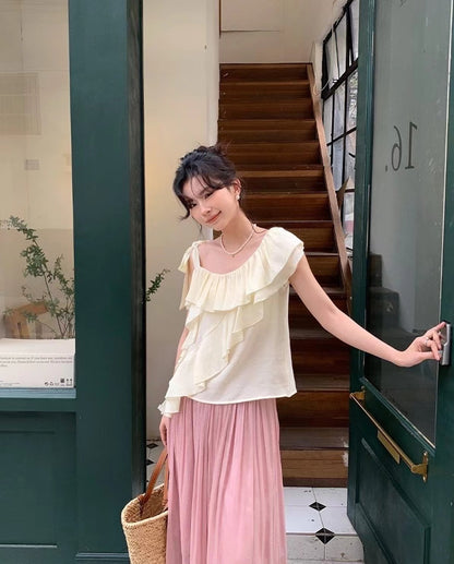 Irregular Ruffle Blouse