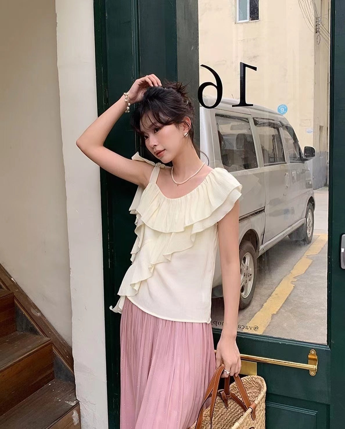 Irregular Ruffle Blouse