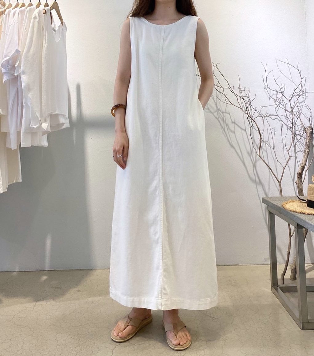 denim long skirt with vest