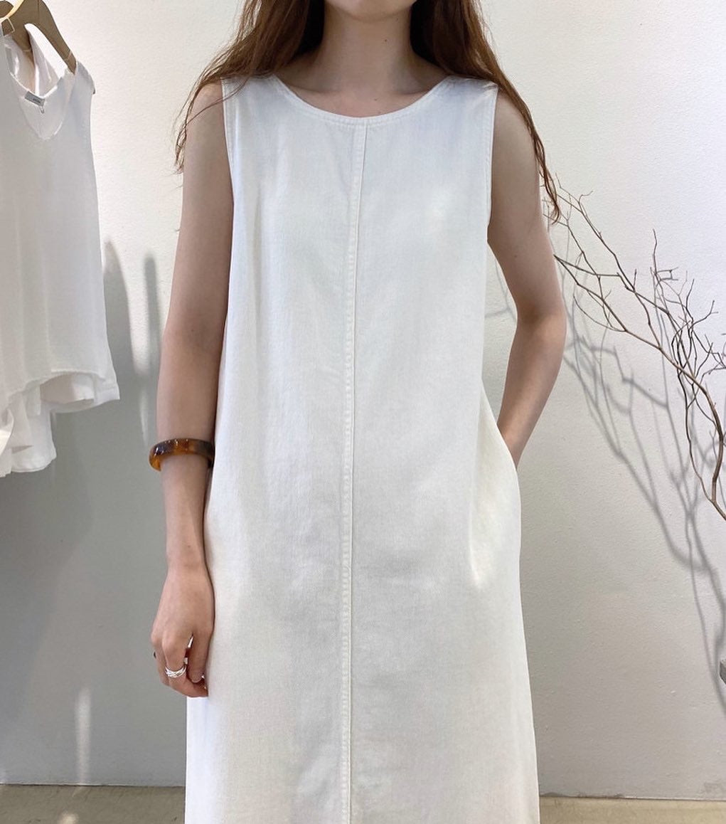 denim long skirt with vest