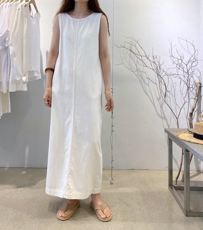 denim long skirt with vest