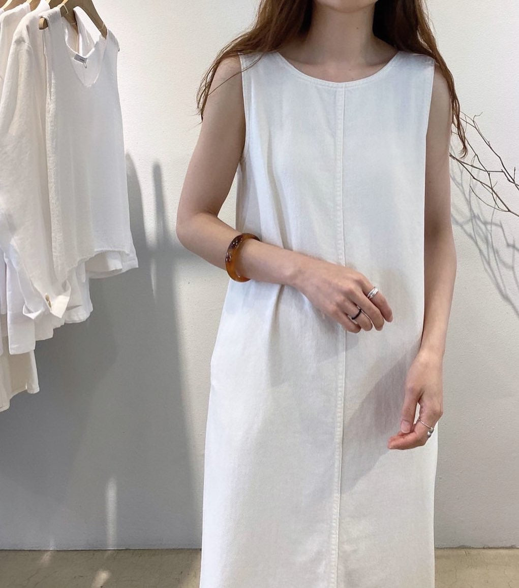 denim long skirt with vest