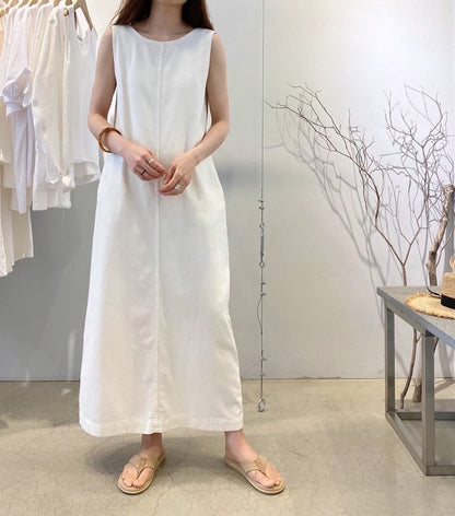 denim long skirt with vest