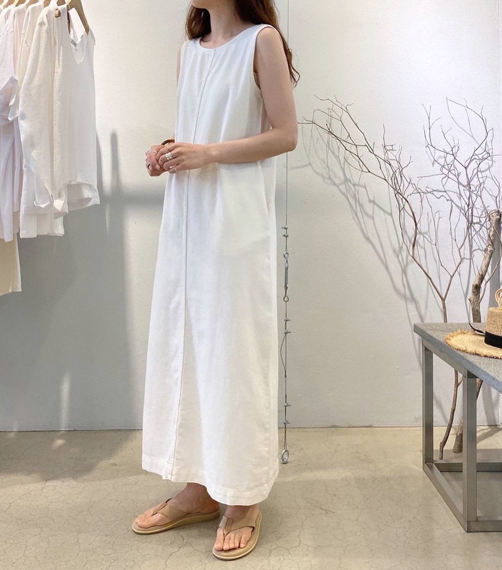 denim long skirt with vest