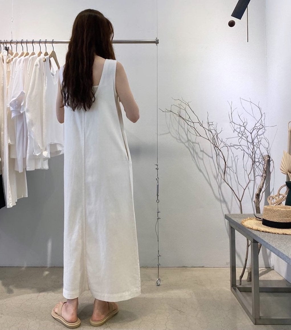 denim long skirt with vest