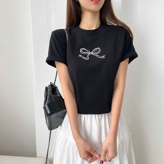 刺繡蝴蝶結Tee