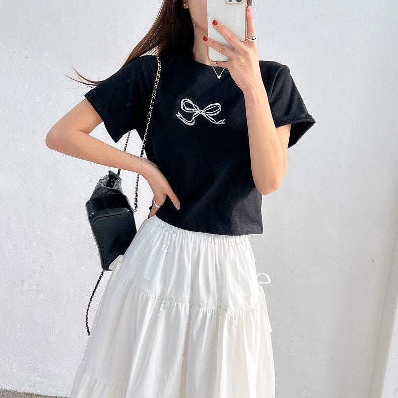 刺繡蝴蝶結Tee