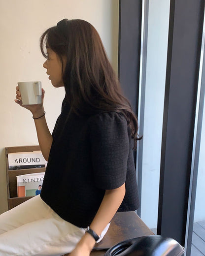 圓領小香風上衣