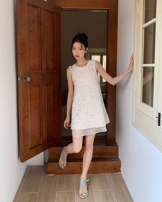 Heavy Embellished Sequin Vest Dress