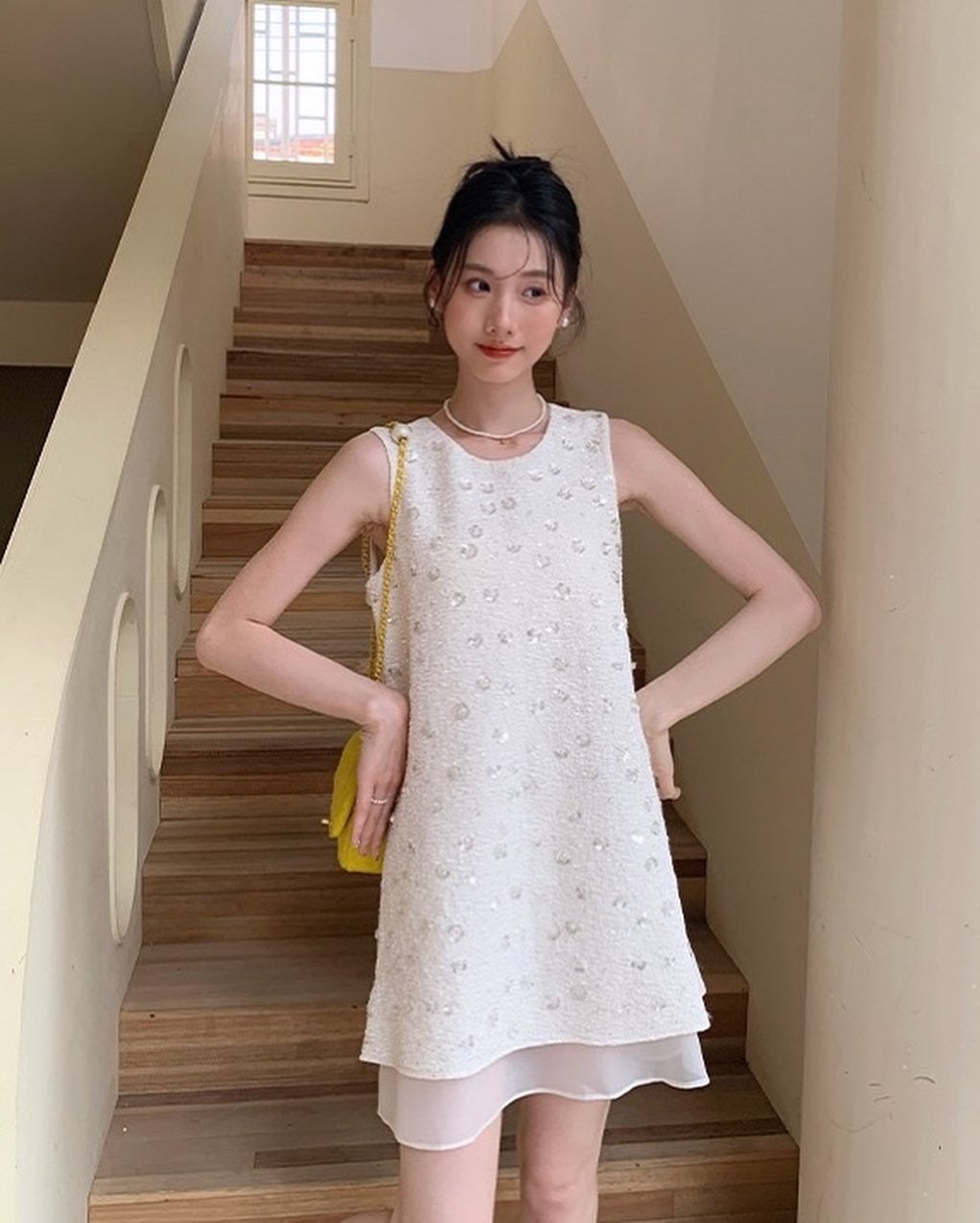 Heavy Embellished Sequin Vest Dress