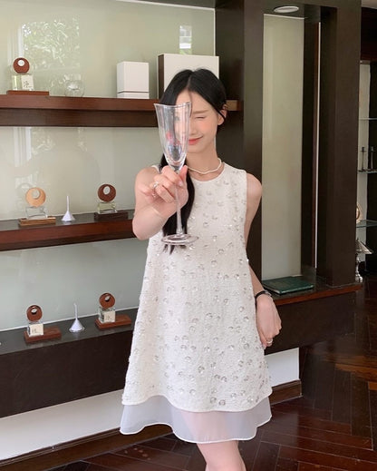 Heavy Embellished Sequin Vest Dress