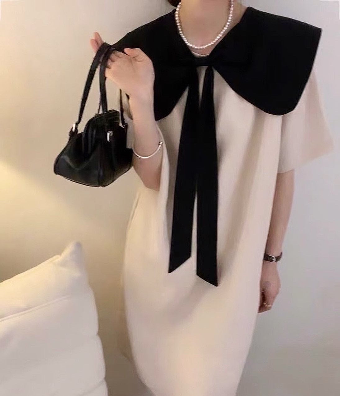 Bow Tie Doll Collar Dress