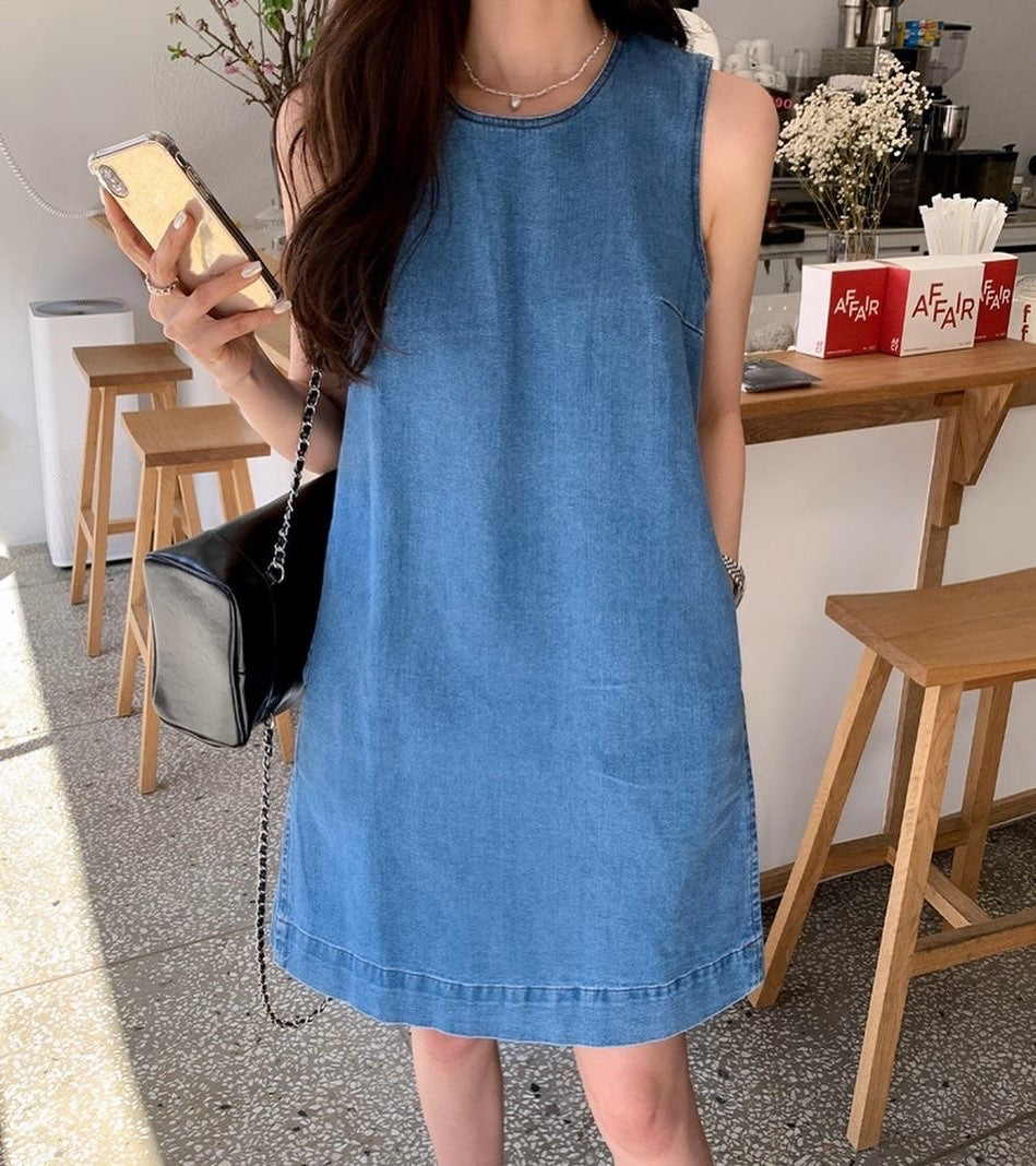 牛仔背心連身短裙