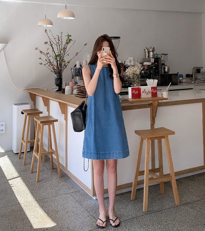 牛仔背心連身短裙