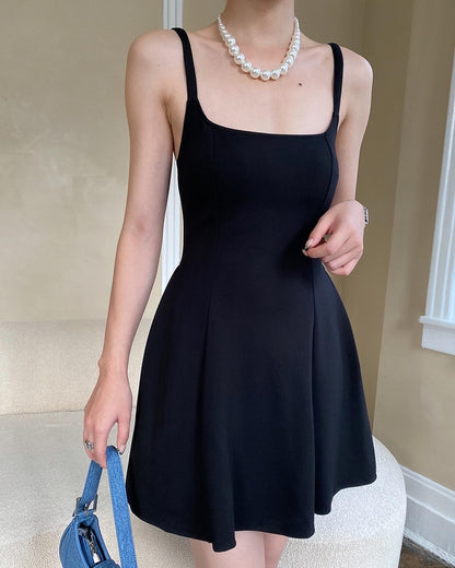 Square Neck Strappy Mini Dress