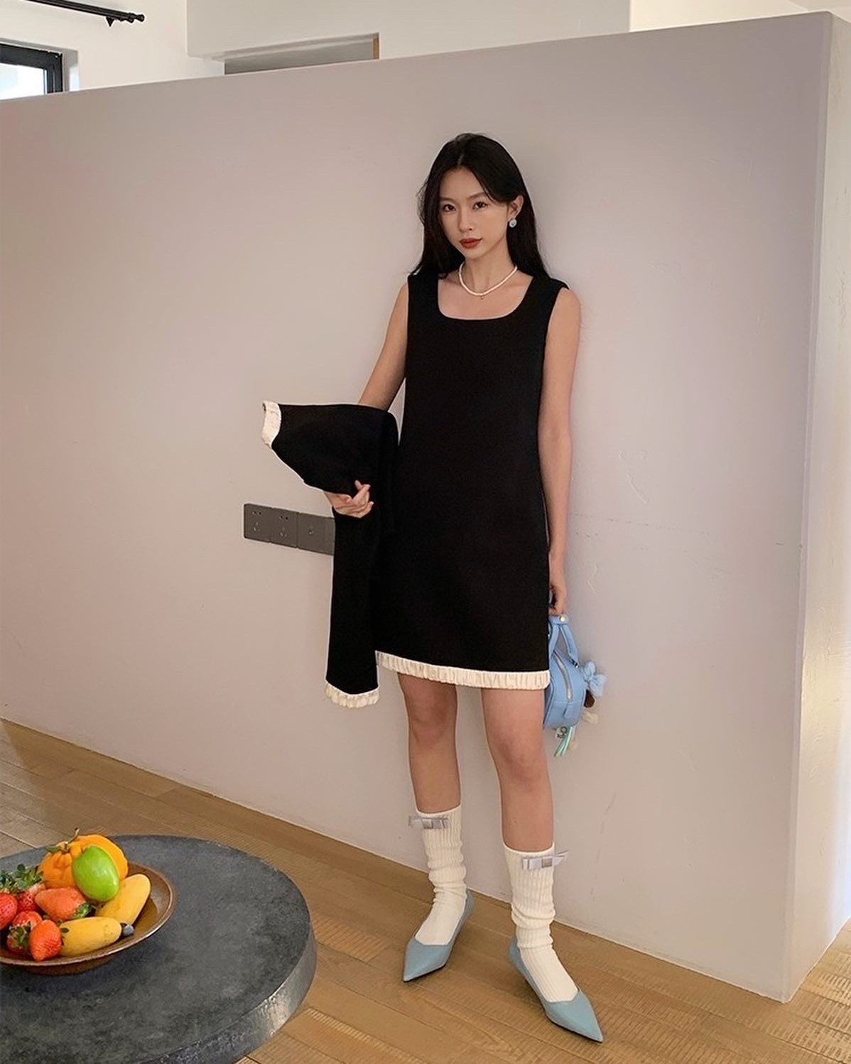 Color-Block Tweed Vest Dress