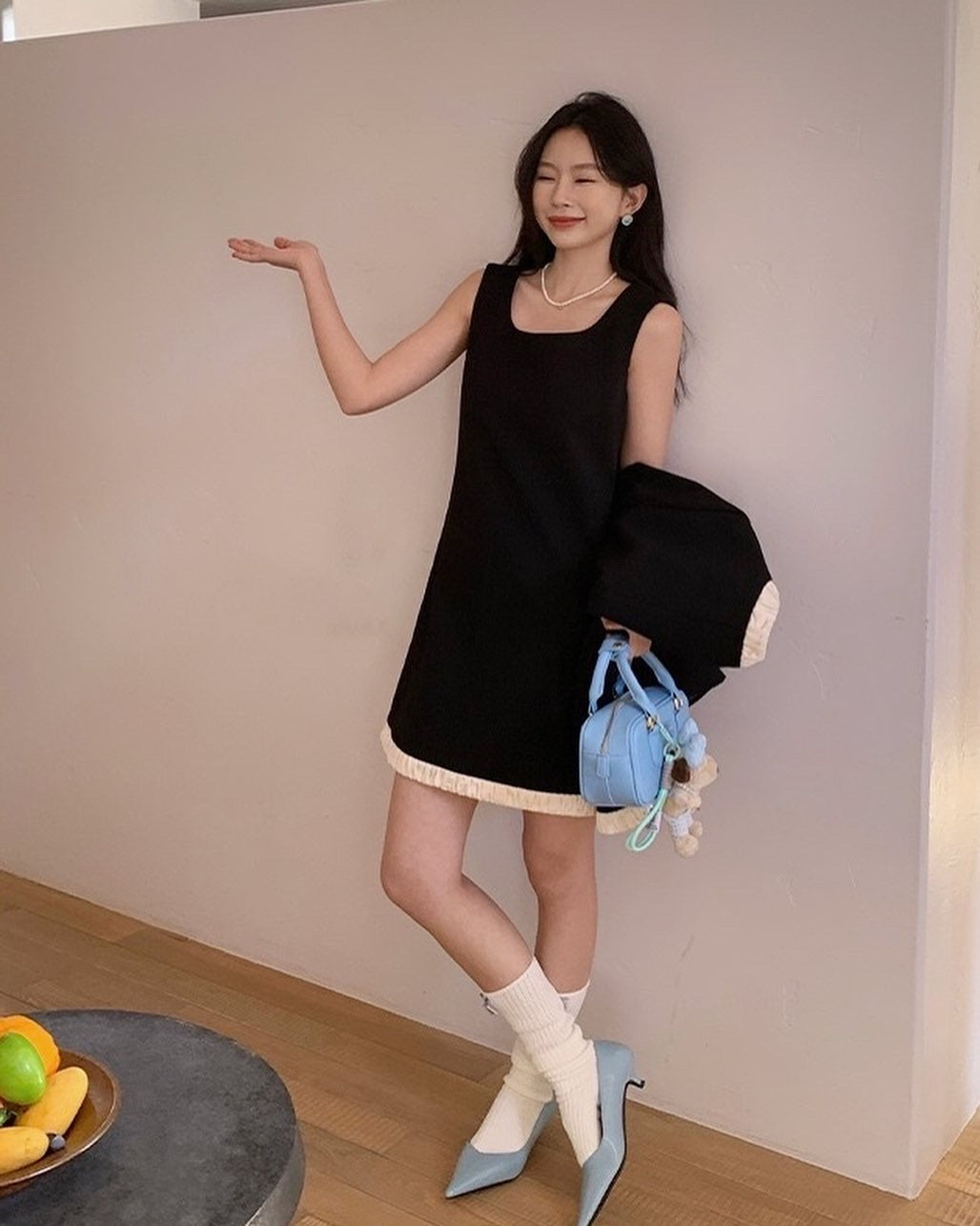 Color-Block Tweed Vest Dress