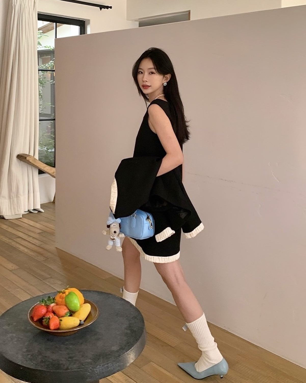 Color-Block Tweed Vest Dress