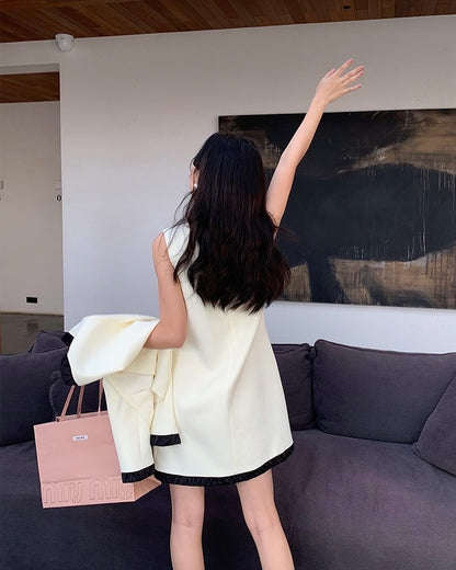 Color-Block Tweed Vest Dress