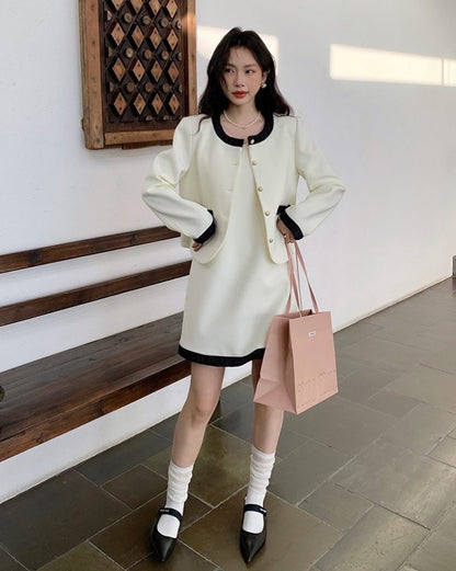 Color-Block Tweed Vest Dress