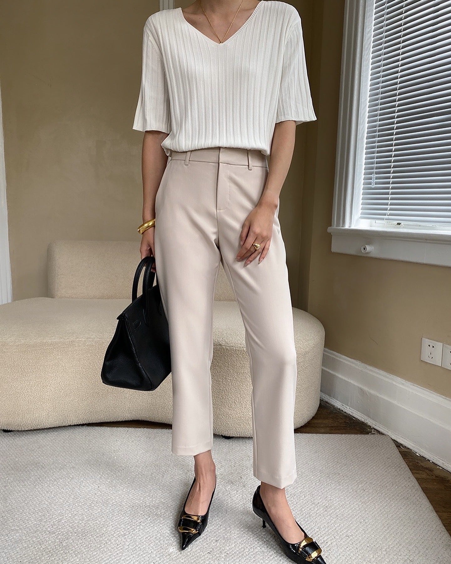 Cropped Cigarette Trousers