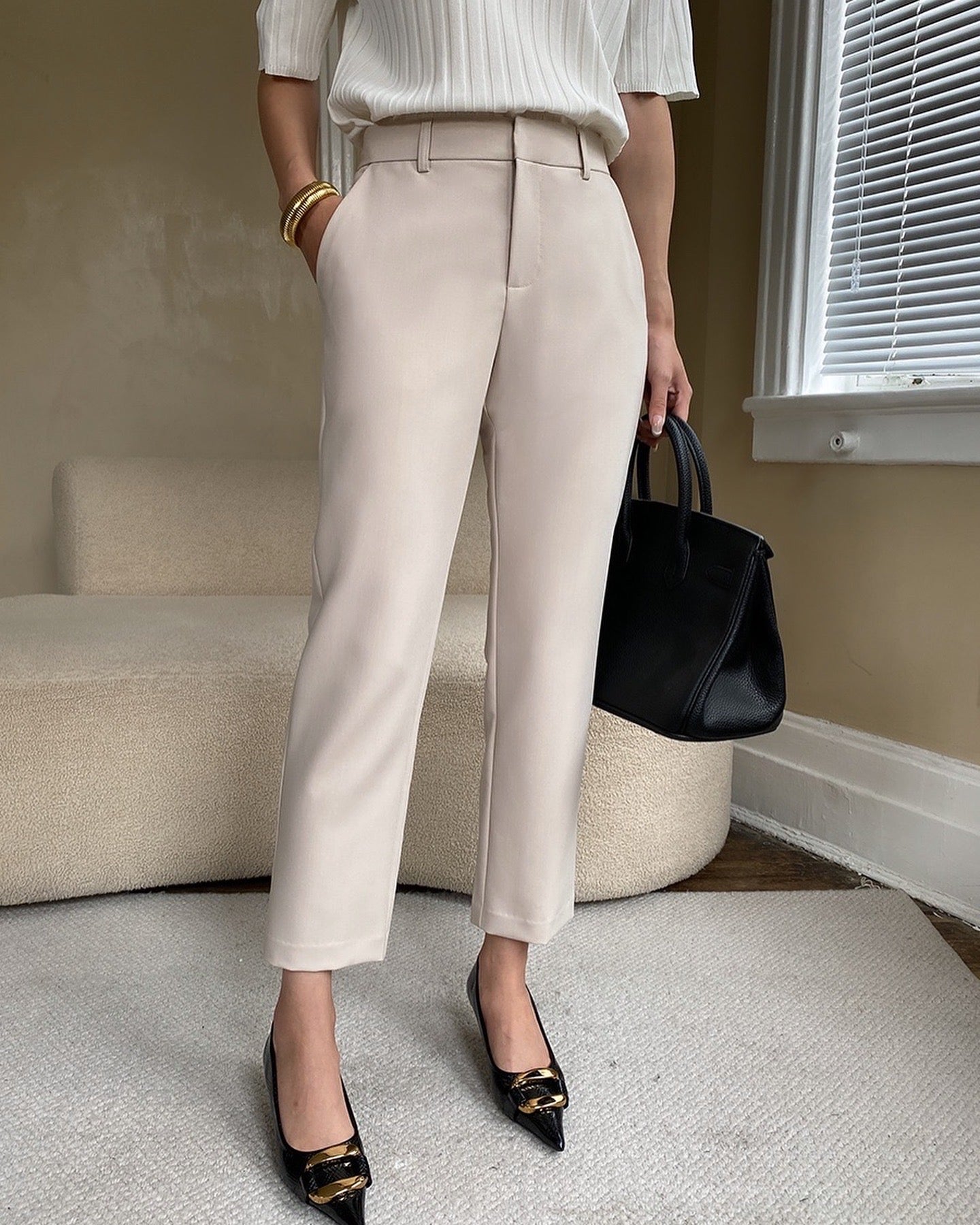 Cropped Cigarette Trousers