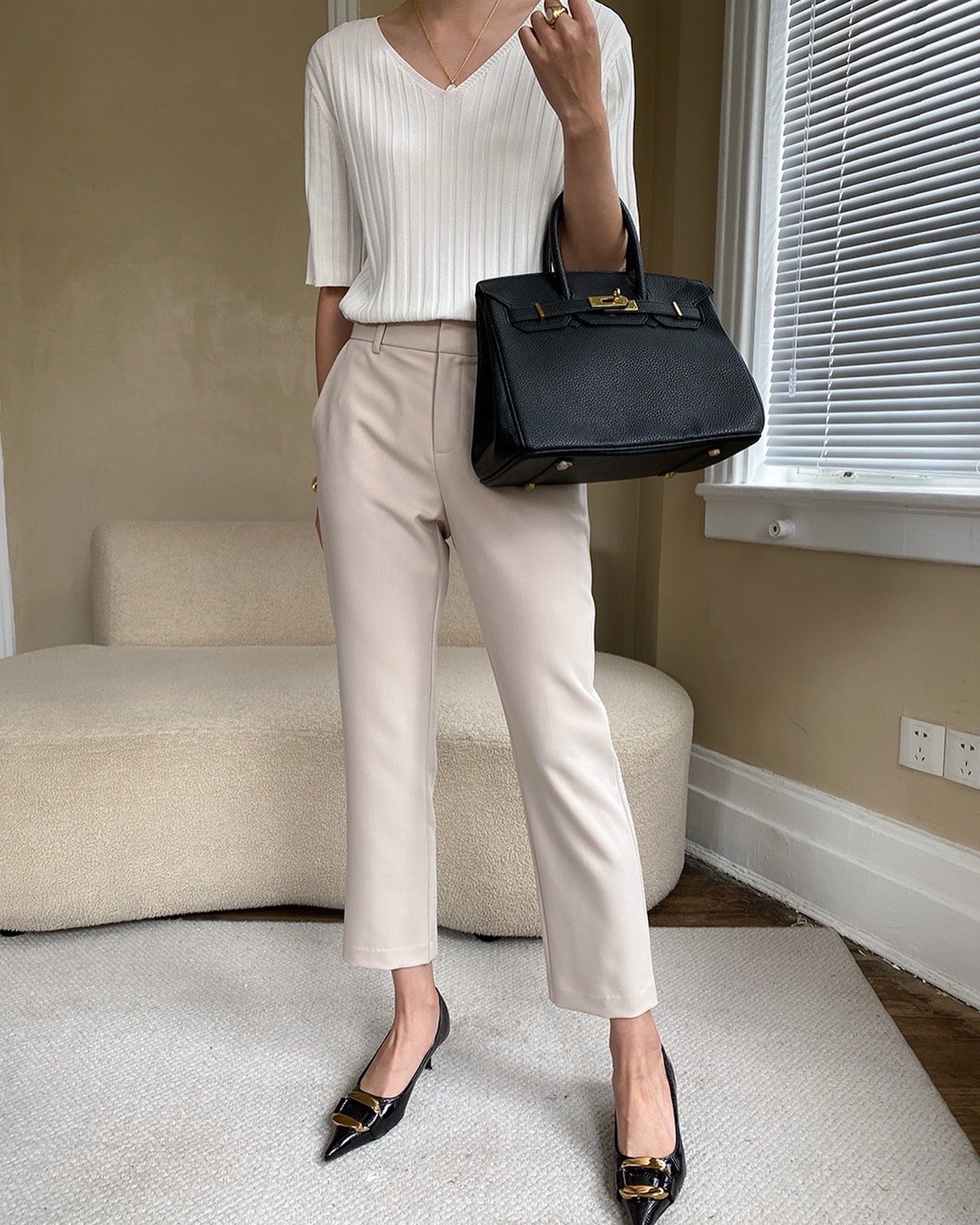 Cropped Cigarette Trousers