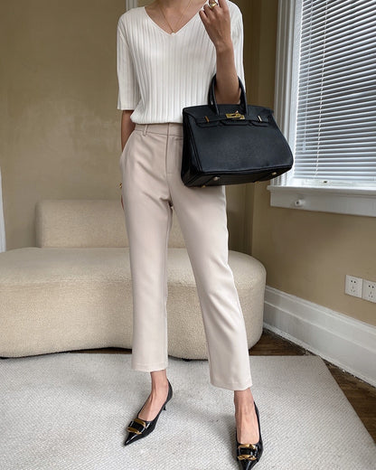 Cropped Cigarette Trousers