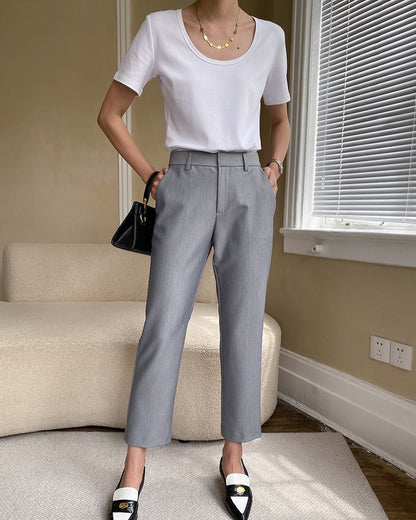 Cropped Cigarette Trousers