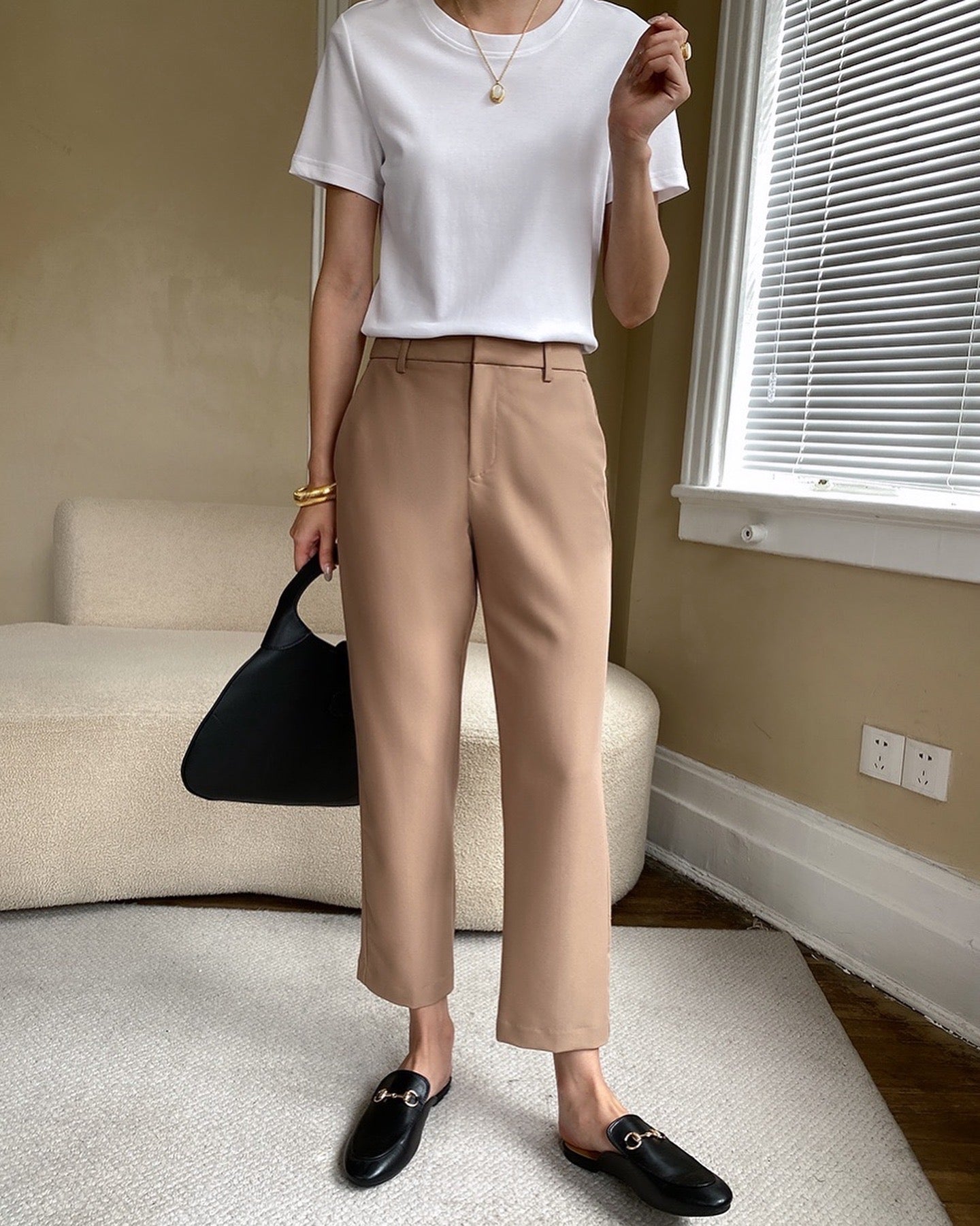 Cropped Cigarette Trousers