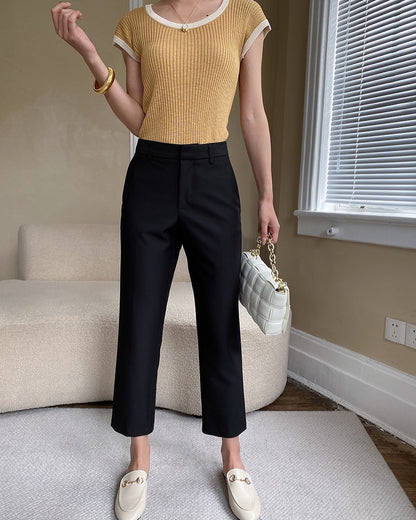 Cropped Cigarette Trousers